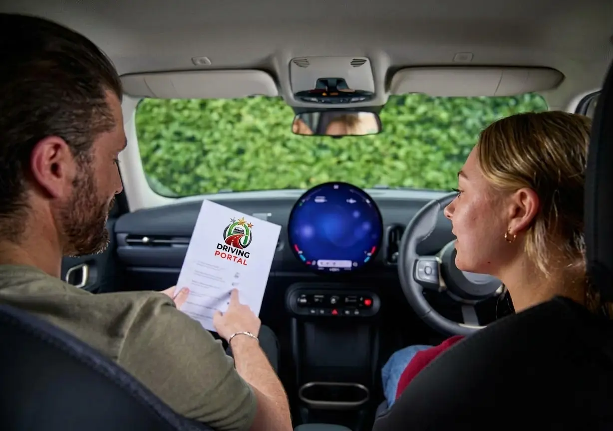 Learner driver practising on Cardiff roads during a professional driving lesson